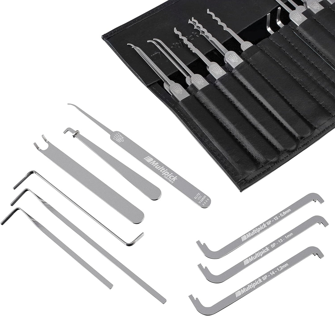 MULTIPICK ELITE 39 Profi Dietrich Set - [39 Teile | 0,4 + 0,6 mm] Made in Germany - Lockpick Tool, S