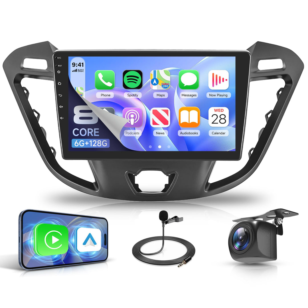 8 Kerne 6+128G Autoradio Android für Ford Transit Custom Tourneo 2013-2018 9 Zoll Wireless Carplay R
