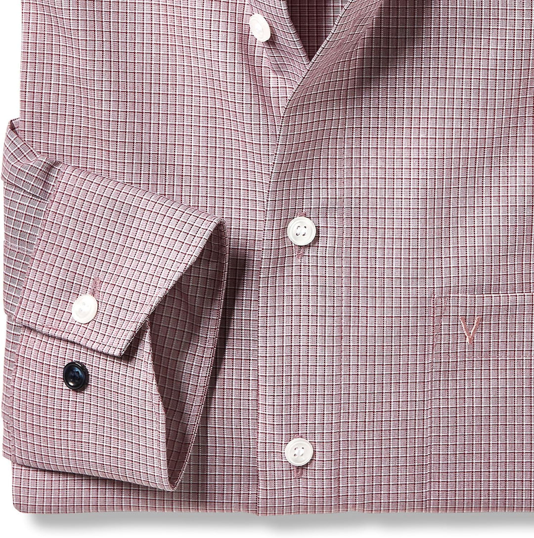 Marvelis Herren Businesshemd Langarm Non-Iron-Modern-Fit,Kariert,New Kent 39 Rot 35, 39 Rot 35