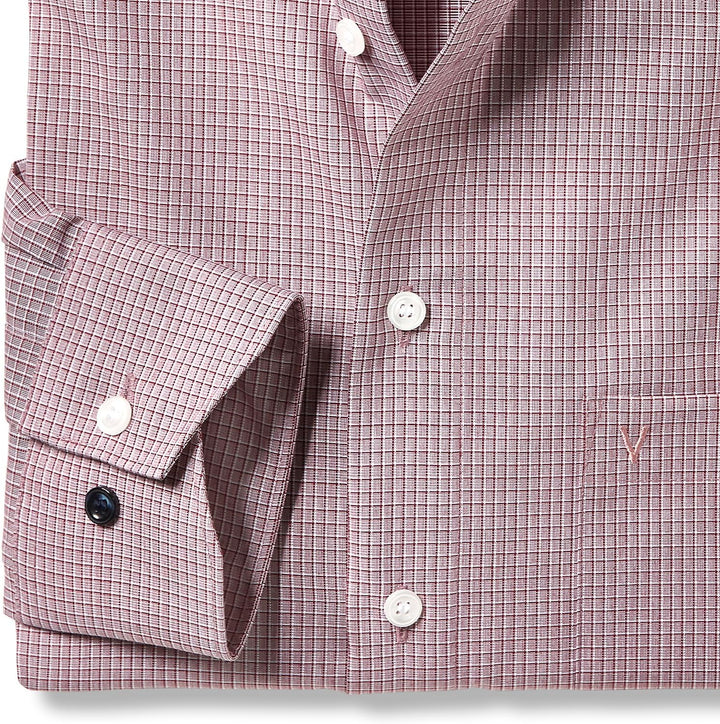 Marvelis Herren Businesshemd Langarm Non-Iron-Modern-Fit,Kariert,New Kent 39 Rot 35, 39 Rot 35