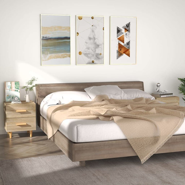 homiuse 44x40x47,5 cm 2 STK Nachttisch NachtkäStchen Sonoma-Eiche NachtischschräNke Mini Kommode Nac