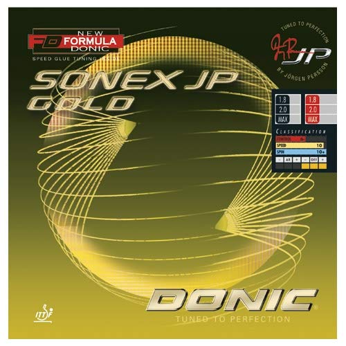 DONIC Belag Sonex JP Gold Farbe 2,3 mm, schwarz, Grösse 2,3 mm, schwarz