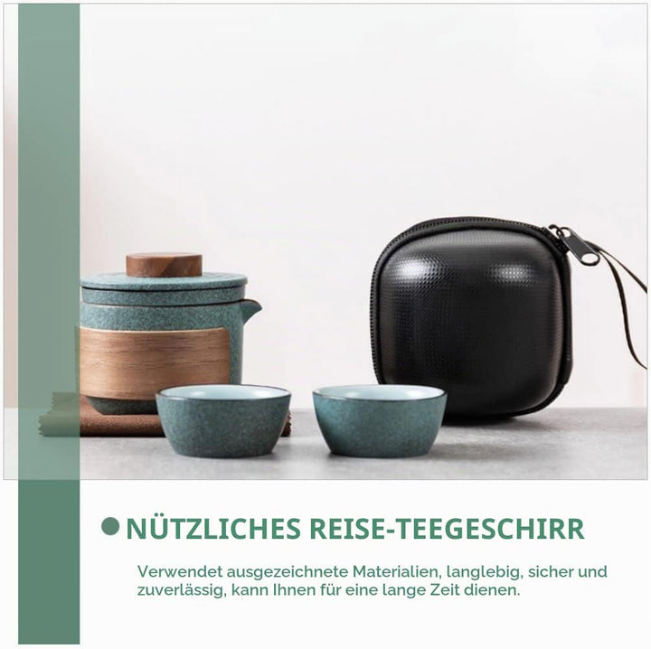 Angoily Chinesische Kung Fu Tee Set Tragbare Reise Tee Set Keramik Porzellan Teekanne Set für Reise