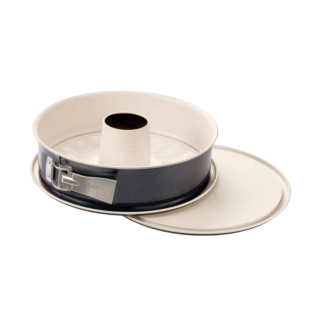 Dr. Oetker Springform mit Flach- und Rohrboden Ø 28 cm BACK-TREND, Kuchenform mit 2 Böden, runde Bac