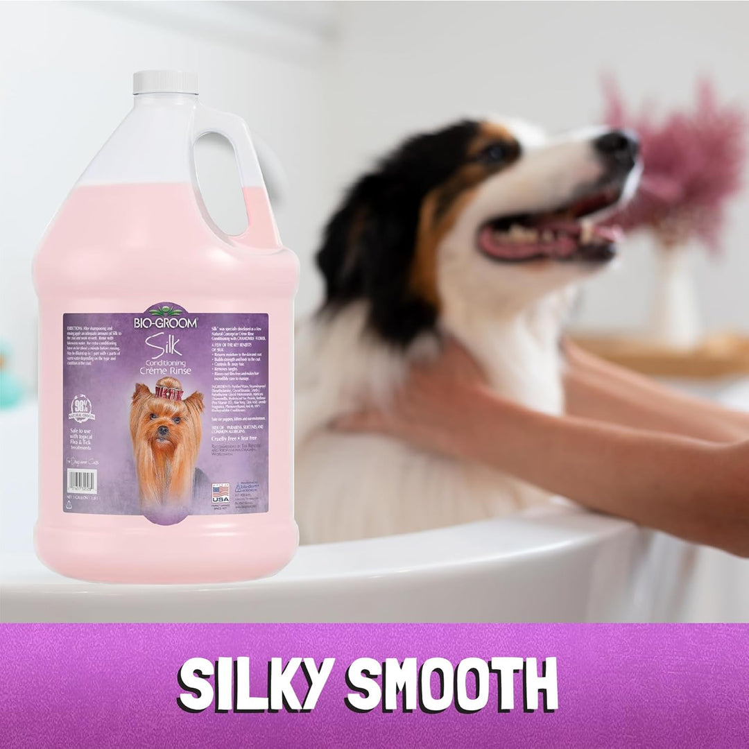 BIO-GROOM - Silk Creme Rinse - Pflegespülung für Hunde und Welpen - Spendet Feuchtigkeit - Entfernt