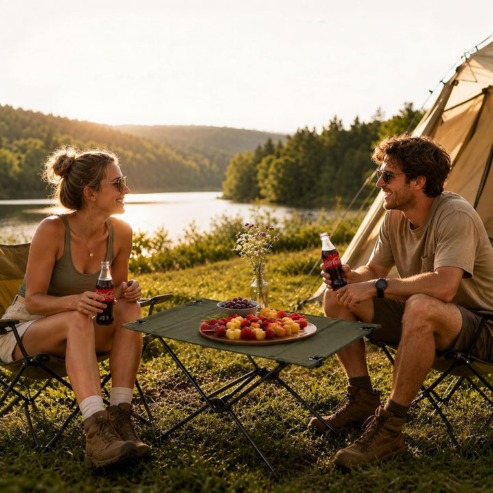 Klappbarer Campingtisch Ultraleicht und stabil, Tragbarer Outdoor Tisch mit praktischer Tragetasche,