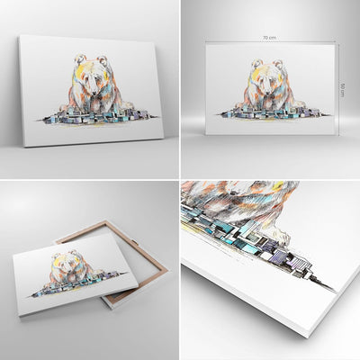 Bilder auf Leinwand Bär Spielzeug Spiel Illustration Leinwandbild 70x50cm Wandbilder Dekoration Wohn