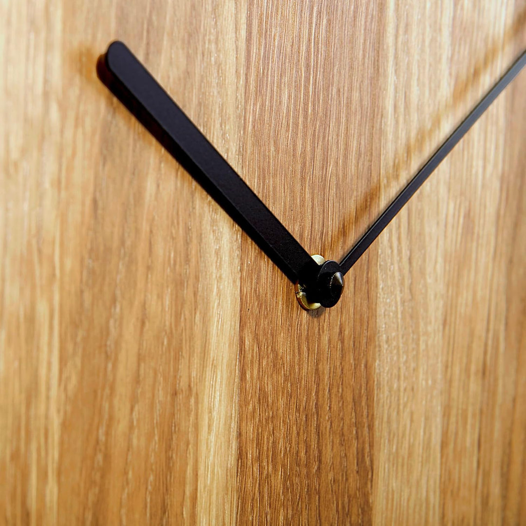 Natuhr Wanduhr Eiche geölt Holz Solide Massivholz, geräuscharmes U.T.S. Uhrwerk, puristisch, modern,