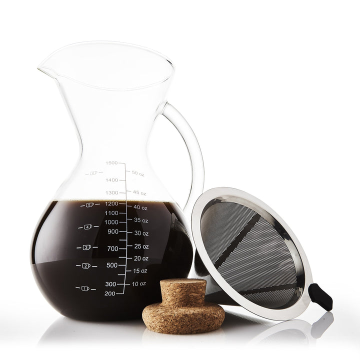 Apace Living SultryBrew Pour Over Kaffeebereiter inkl. Kaffeeschaufel und Korkdeckel Eleganter Handf
