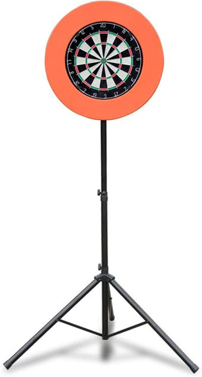 Tosol Dart mobiler Dartständer, Surround Auffangring, Dartscheibe und Dartpfeile Schwarz, Schwarz