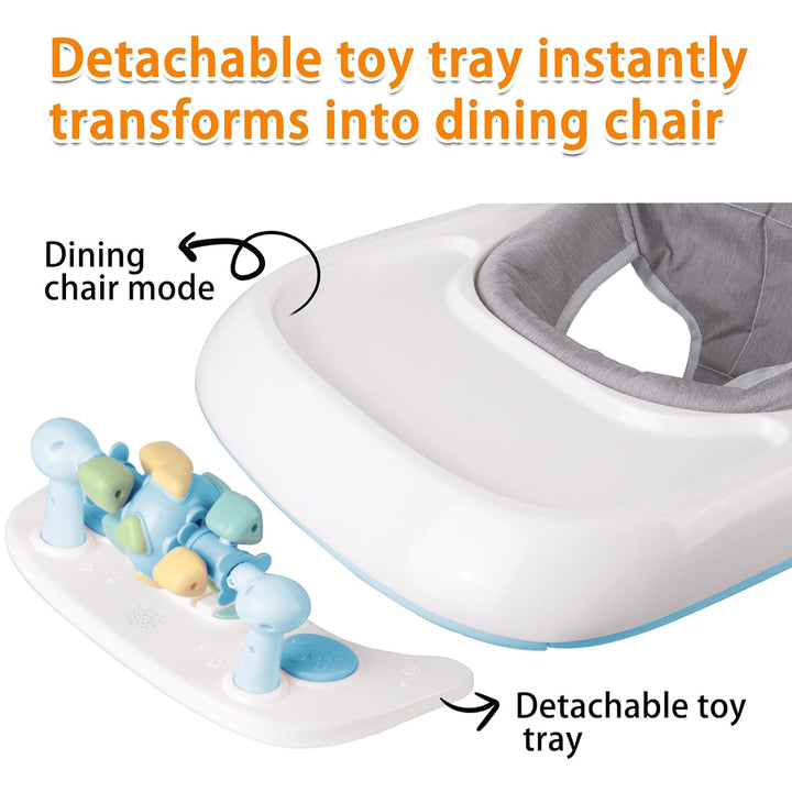 OHMG 4-in-1 Lauflernhilfe für Babys mit interaktivem Multiaktivitätstablett mit abnehmbarer Musik, h