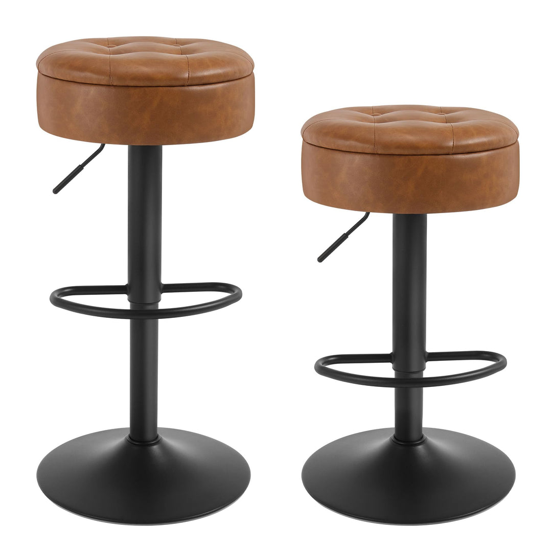 WOLTU Barhocker 2er Set, Sitzhocker mit Stauraum, Hocker höhenverstellbar 360° drehbar, Drehhocker f