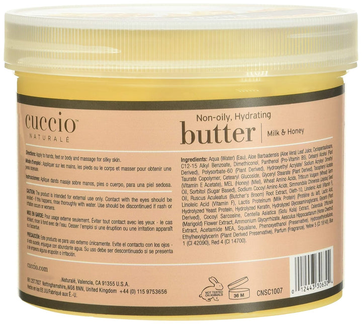 Cuccio Natürliche Buttermischungen, Milch und Honig, 750 g 26 oz Milch und Honig, 26 oz Milch und Ho