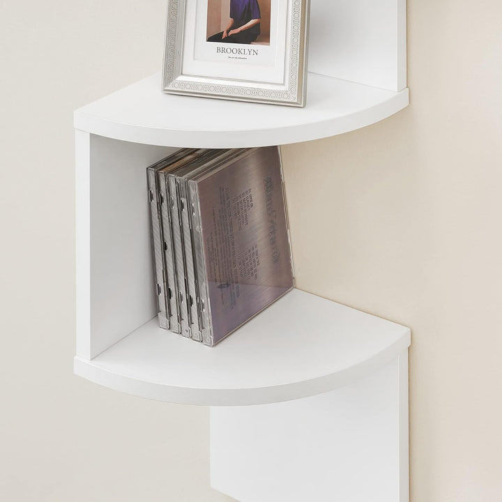VASAGLE Eckregal, Wandregal 5 Ebenen, Schweberegal für Bücher, Bücherregal, Pflanzenregal für Schlaf