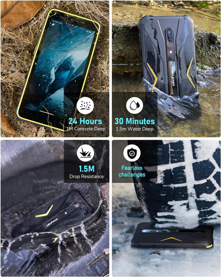 Ulefone Armor X12 Outdoor Handy, 6GB + 32GB/256GB SD Smartphone ohne vertrag Android 13 Go, 4860mAh