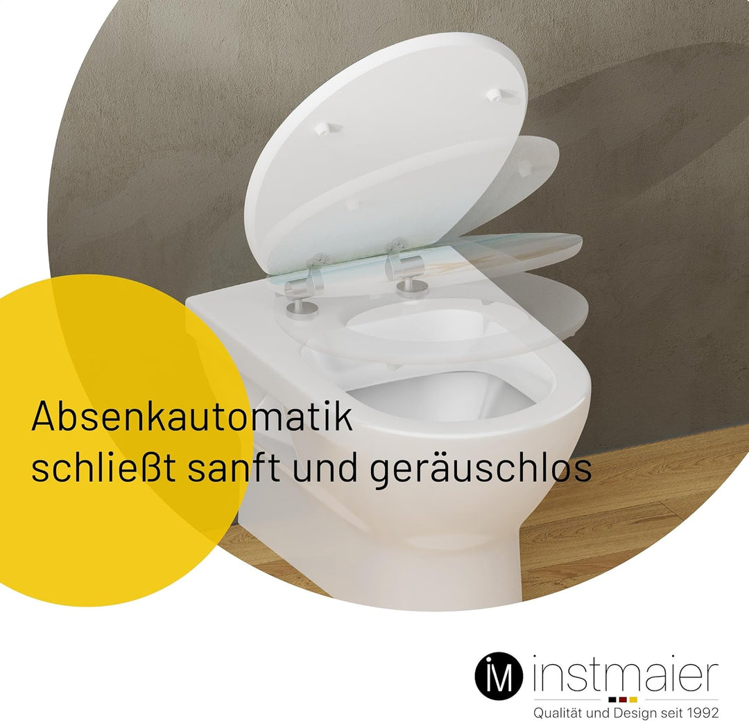 instmaier WC Sitz mit Motiv | Seestern am Strand | Toilettensitz mit Absenkautomatik | Klodeckel aus