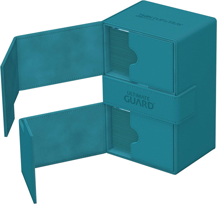 Ultimate Guard UGD011239 Twin Flip`n`Tray 160+ XenoSkin Monocolor Petrolblau Kartenbox, Petrolblau