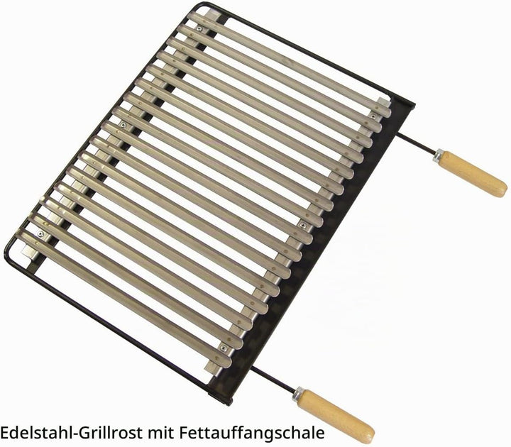 Imex El Zorro 71407, Grill mit Rost, Edelstahl 60 x 43 x 33 cm, schwarz, Edelstahl