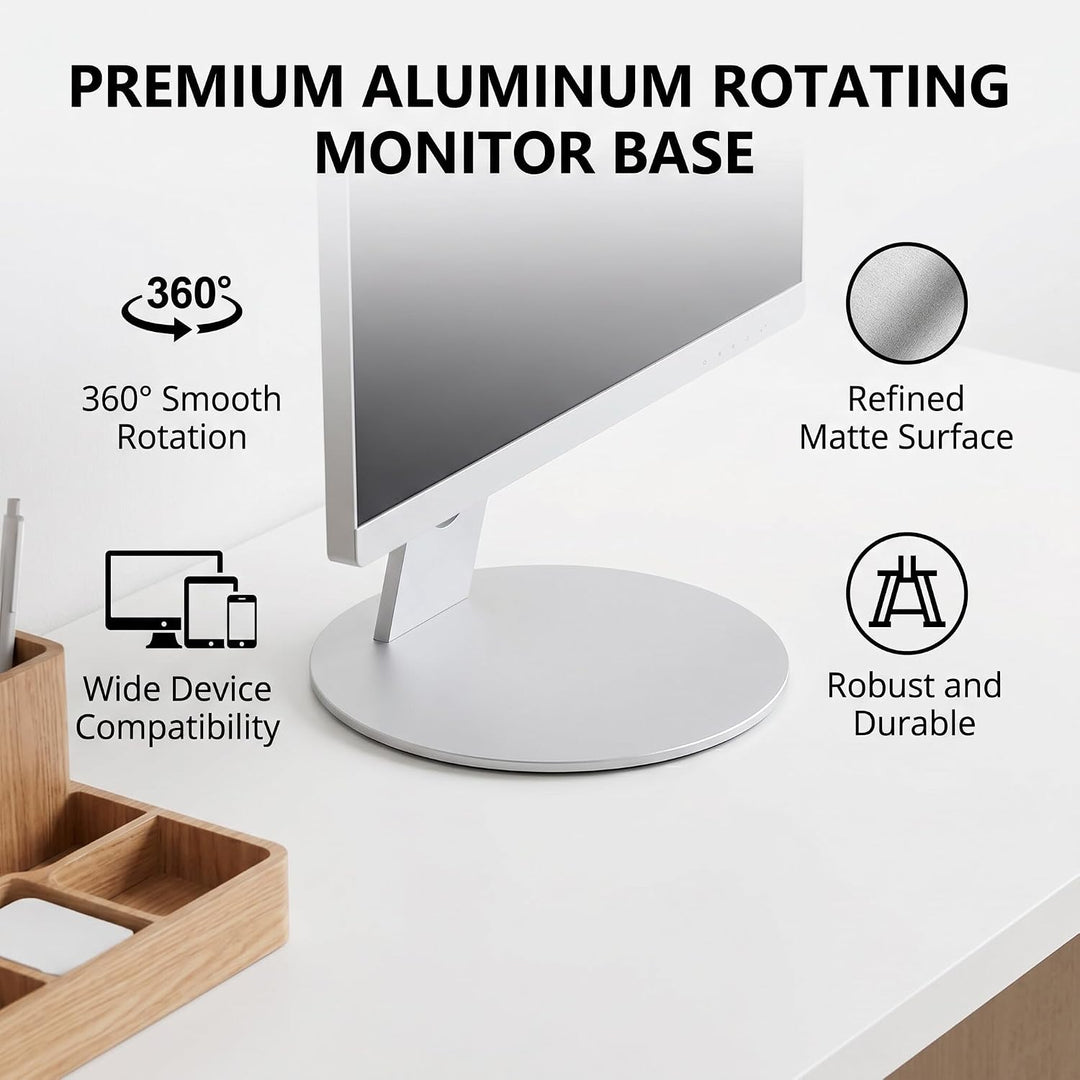 Tnfeeon Computer Monitor Rotationssockel, Aluminiumlegierung 360 Grad Rotationsmonitor Drehsockel Al