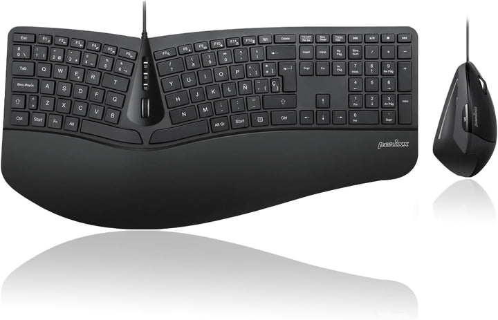 Perixx PERIDUO-505 Combo Ergonomische Tastatur und Maus, mit geteiltem Tastenlayout, verstellbare Ha
