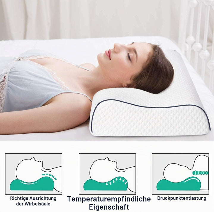Fityou Ergonomisches Schlafkissen, Memory Foam Kopfkissen, nackenstützkissen, Höhenverstellbar, wasc