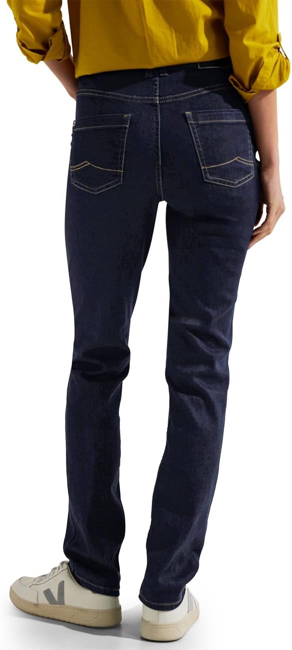 Cecil Damen Jeanshose Straight und High 26W / 30L Spült (Blau), 26W / 30L Sp&#xFC;lt (Blau)