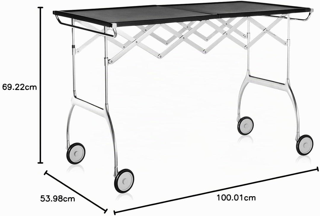 Kartell Battista Küche-Sets, Plastik, schwarz, 54 x 69 x 100 cm Schwarz Verchromtes Struktur, Schwar