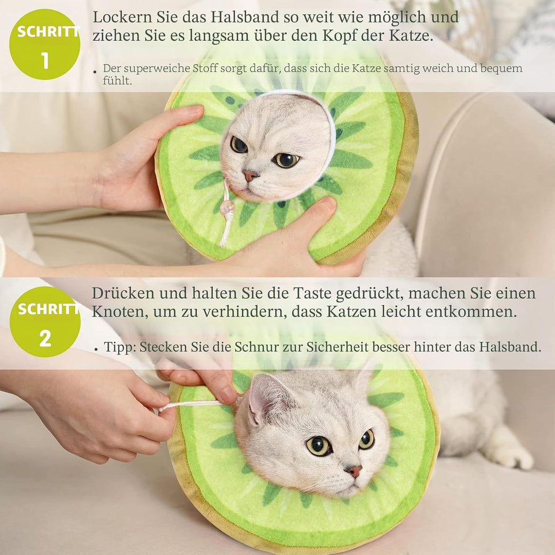 ANWA Verstellbares Katzen-Kegelhalsband, weich, niedliches Katzenhalsband, Katzenkegel nach Operatio