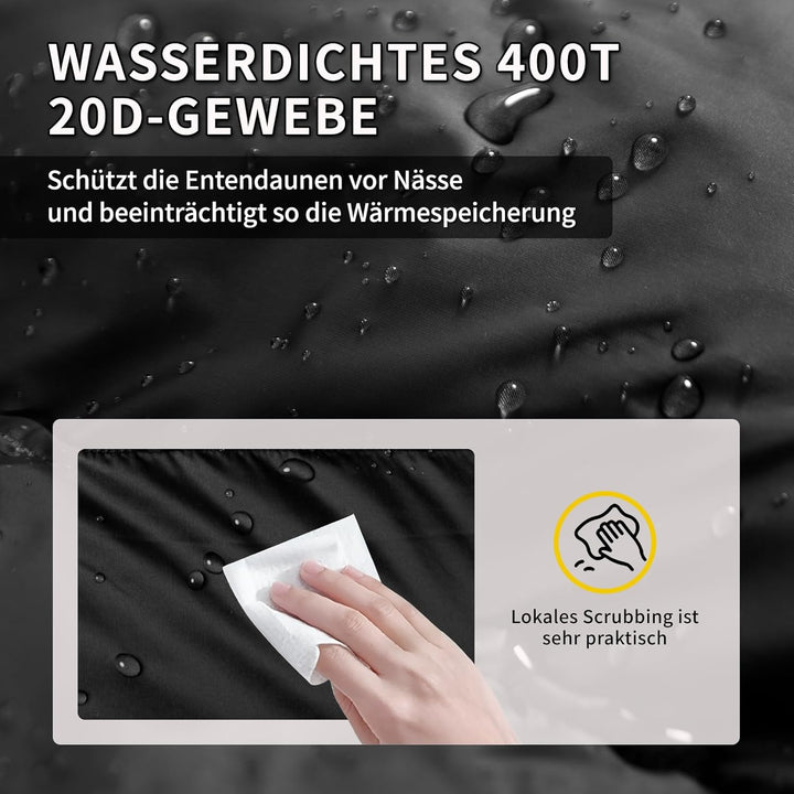 Ultraleichter Daunenschlafsack (680FP) – Kompaktes Packmass – 3 Jahreszeiten Schlafsack für Erwachse