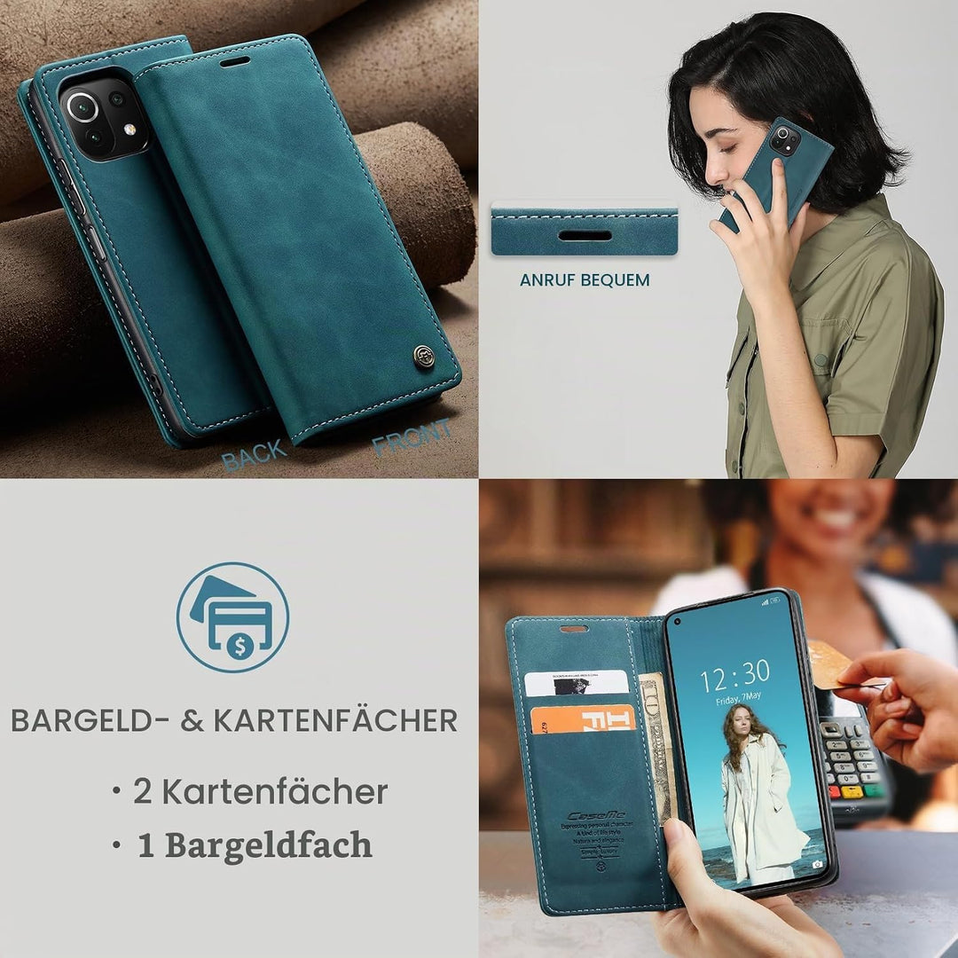 Handyhülle für Xiaomi Mi 11 Lite 4G / 5G / NE Hülle, Klapphülle Premium Lederhülle Klappbar Flip Cas