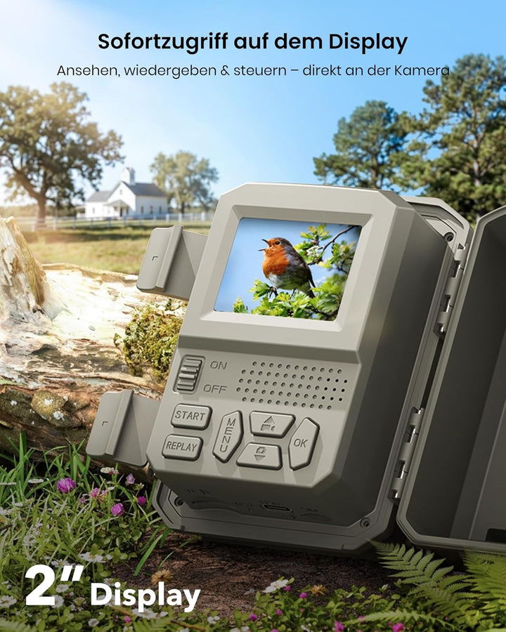 Misstech 4K UHD Solar Wildkamera mit Handyübertragung App, 64MP Solarbetriebene Wildtierkamera mit 0