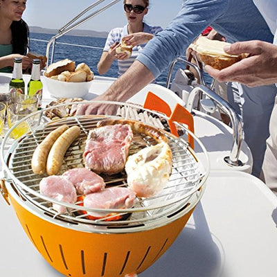 LotusGrill Grillzange Mandarinenorange! Speziell entwickelt für den raucharmen Holzkohlegrill/Tischg