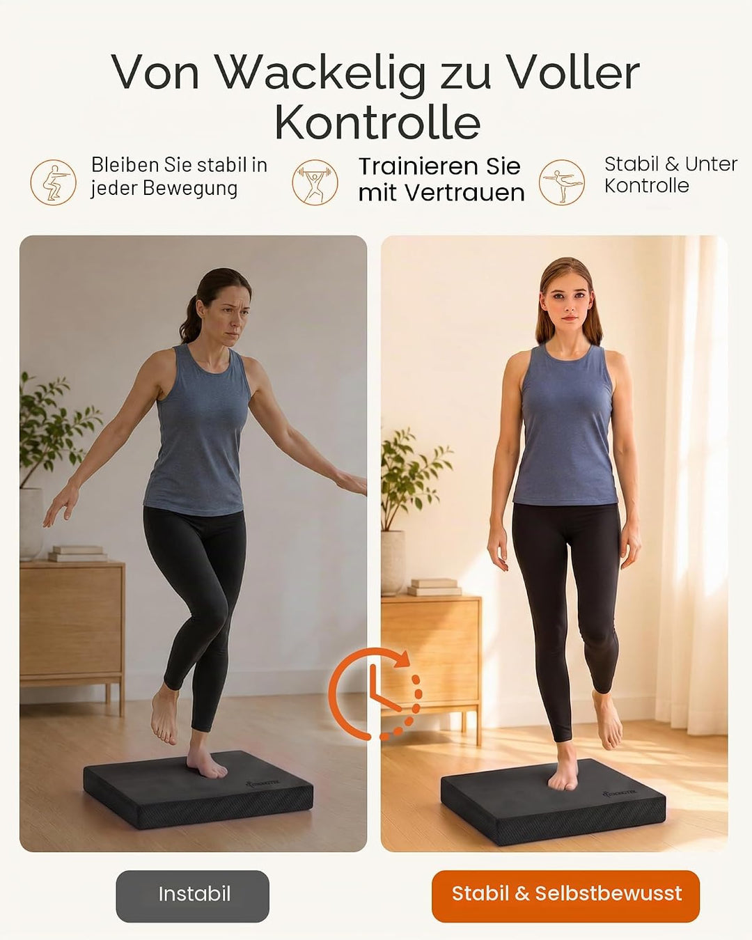 StrongTek Extra breites Schaumstoff-Balance-Pad für Physiotherapie, 48,3 x 40,1 x 6,1 cm, hochdichte