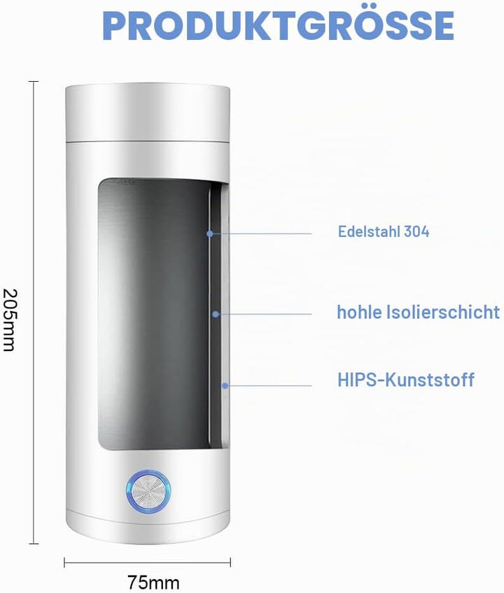 Aoreun Kleiner Tragbarer Wasserkocher, 400ml Tragbarer Elektrischer Wasserkocher, Mini Thermoskanne