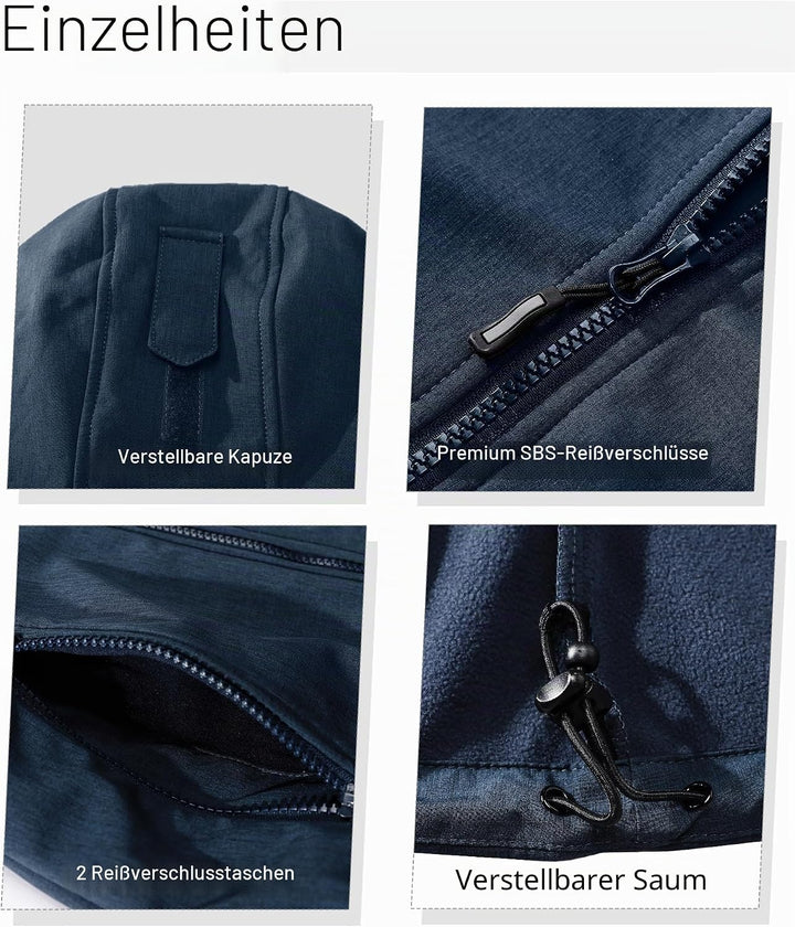 Outdoor Ventures Damen Softshelljacke Kurze Gefütterte Funktionsjacke Wasserdichte Übergangsjacke mi