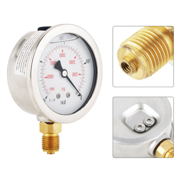 0-400BAR 0-5800PSI G1 / 4 63mm Messuhr Hydraulische Manometer Hohe Präzision MEHRWEG VERPACKUNG soci