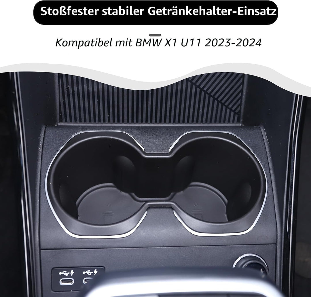 DIYUCAR Mittelkonsole Wasserbecherhalter Flaschenhalter Aufbewahrungsbox für B-M-W X1 U11 2023-2024,