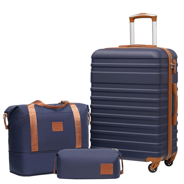 COOLIFE Koffer Trolley Koffer Reisekoffer von ABS Hartschalen Trolley 4 Rollen TSA-Schloss Der Koffe