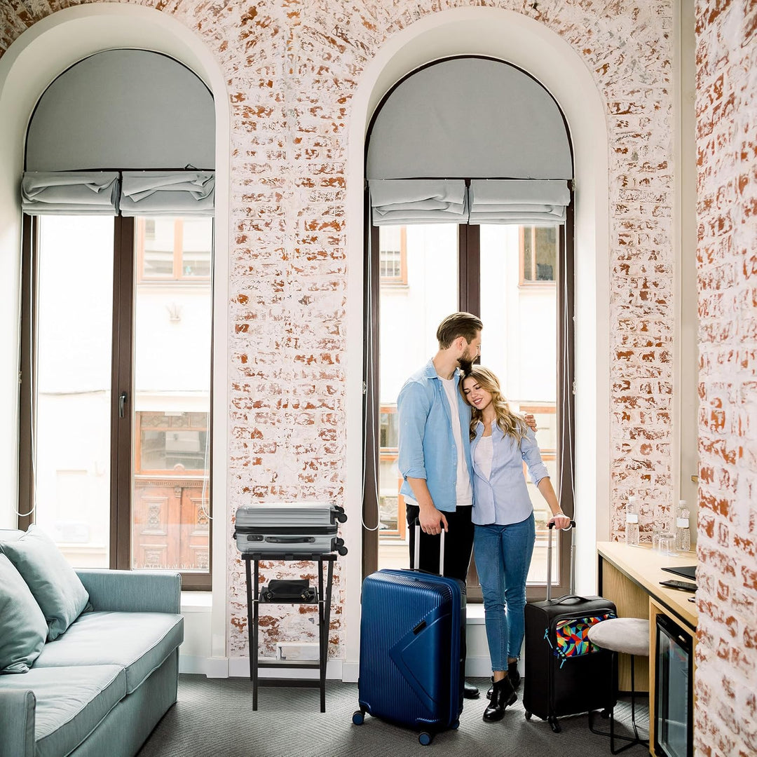 Relaxdays Kofferständer, klappbar, Kiefernholz, HxBxT: 81 x 46 x 43 cm, Gepäckständer mit Ablagefläc