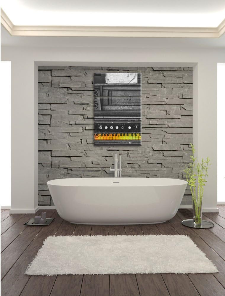 Pixxprint altes Klavier mit bunten Tasten als Leinwandbild/Grösse: 3 Teilig (120x80) cm/Wandbild/Kun