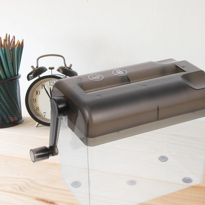Tofficu Kleiner Hand Aktenvernichter A6 Manuell mit Griff Papier Schneidewerkzeug für Büro Zuhause D