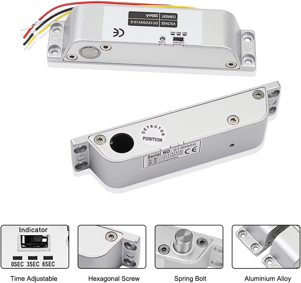 KDL RFID-Zutrittskontrollsystem-Kit wasserdichte Bedientastatur mit elektrischem 12-V-DC-Türschloss,