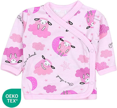 TupTam Baby Langarm Wickelshirt 5er Set aus Oeko-TEX zertifizierten Stoffen Unisex 62 Tupfen Rosa Sc