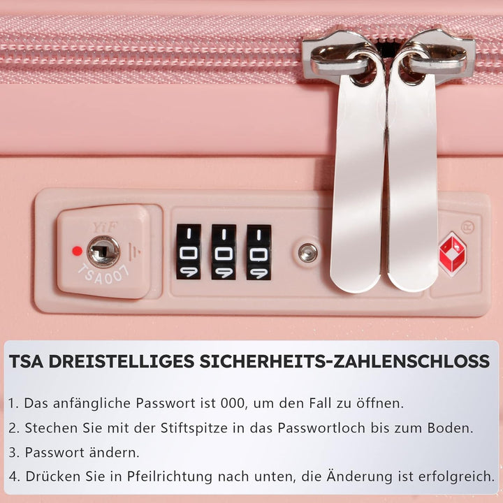 MGOB Koffer Mittelgross Hartschalen Erweiterbar in Polycarbonat Reisekoffer mit 4 Rollen und Haken |