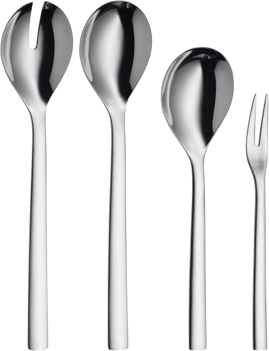 WMF Nuova Servierteile Set 4-teilig, Salatbesteck, Servierlöffel, Serviergabel, Cromargan Edelstahl