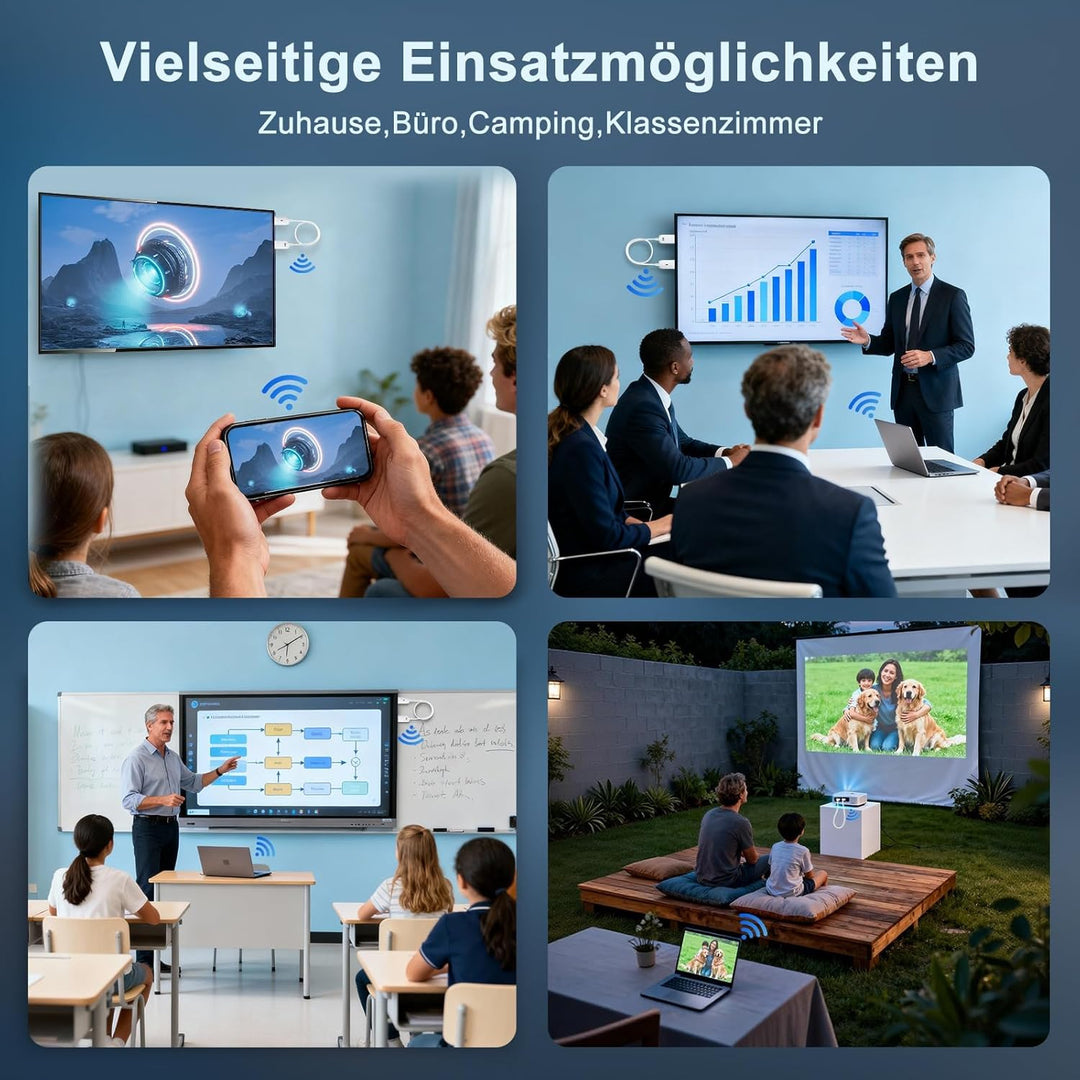 Wireless HDMI Adapter, Wireless Miracast Display Adapter mit Screen Mirror für TV von iPhone/i-Pad/M