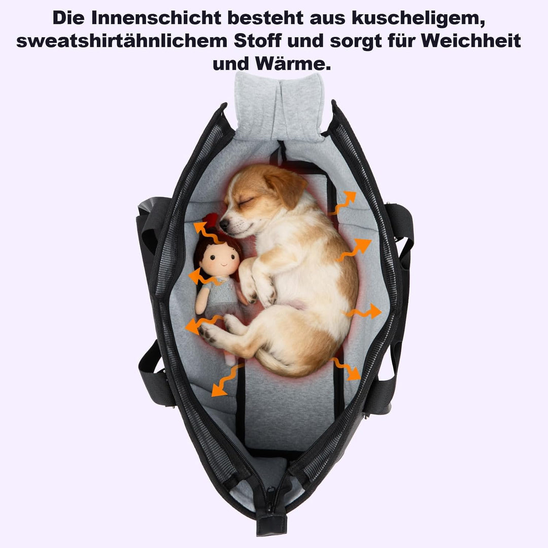 Ownpets Grosse Hundetragetasche, Träger mit Taschen für Mittelgrosse Welpen, Flugzeuggenehmigt, Pass