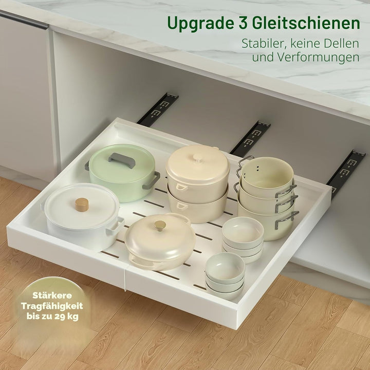 LeKuni Teleskopschublade, Verstellbare Breite Ausziehbare Schublade Küche, Ausziehbarer Schrank Orga