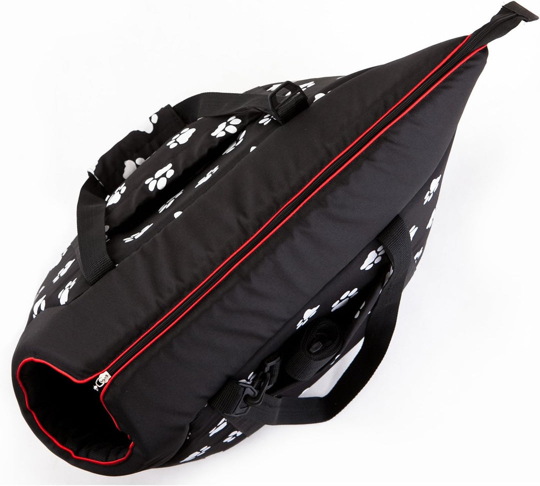 Hobbydog TORCWL3 Hundetasche Tragetasche Katzentasche mit Pfoten, Grösse 32 x 30 x 50 cm, schwarz sc