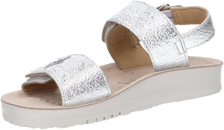 Geox Mädchen J Costarei Gi Sandals, 24 EU Silber